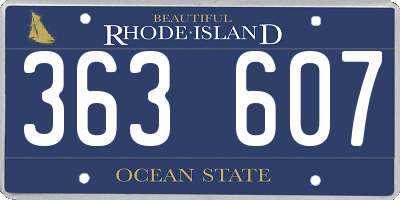 RI license plate 363607