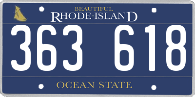 RI license plate 363618