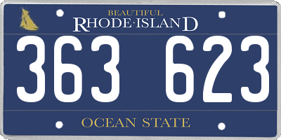 RI license plate 363623
