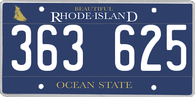 RI license plate 363625
