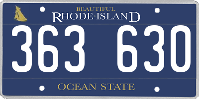 RI license plate 363630