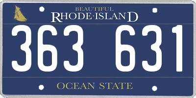 RI license plate 363631