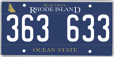 RI license plate 363633