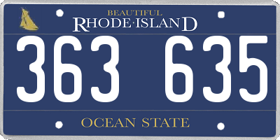 RI license plate 363635