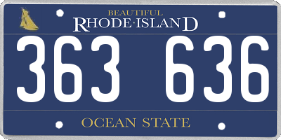 RI license plate 363636