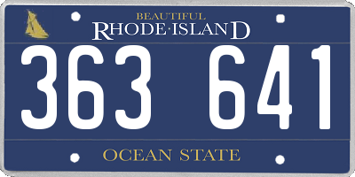 RI license plate 363641