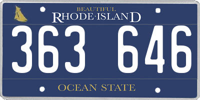 RI license plate 363646