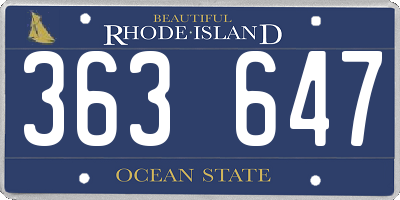 RI license plate 363647