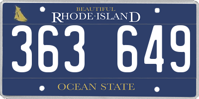 RI license plate 363649