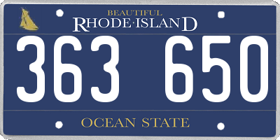 RI license plate 363650