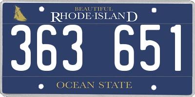 RI license plate 363651