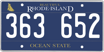 RI license plate 363652