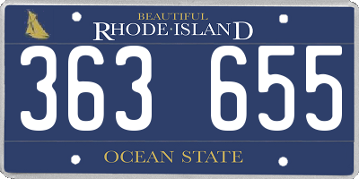 RI license plate 363655