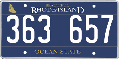 RI license plate 363657