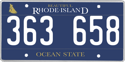 RI license plate 363658