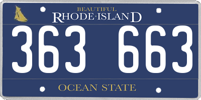 RI license plate 363663