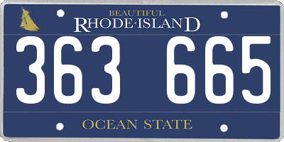 RI license plate 363665