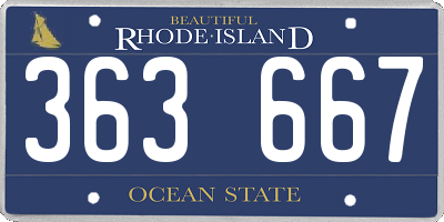 RI license plate 363667