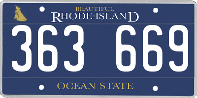RI license plate 363669