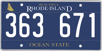 RI license plate 363671