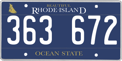 RI license plate 363672