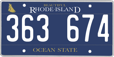 RI license plate 363674