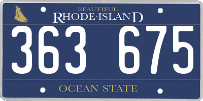 RI license plate 363675