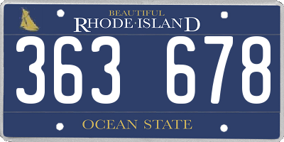 RI license plate 363678