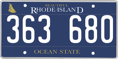 RI license plate 363680
