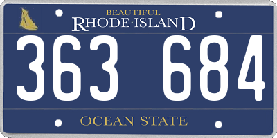 RI license plate 363684