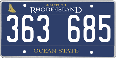 RI license plate 363685
