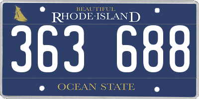 RI license plate 363688