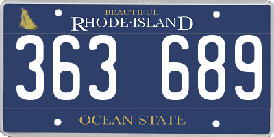 RI license plate 363689