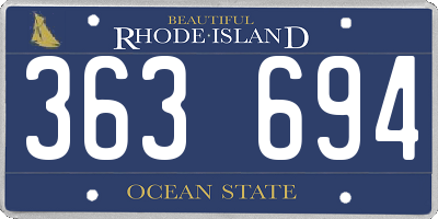 RI license plate 363694