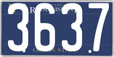 RI license plate 3637