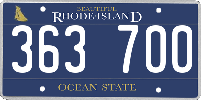 RI license plate 363700