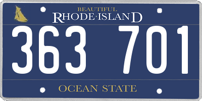 RI license plate 363701