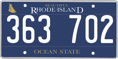 RI license plate 363702