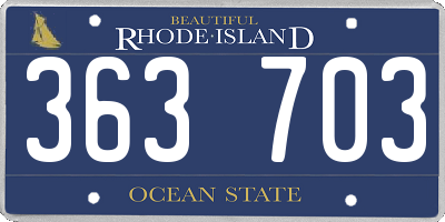 RI license plate 363703
