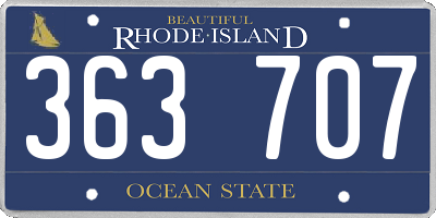 RI license plate 363707