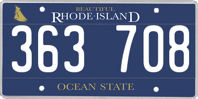 RI license plate 363708