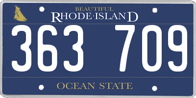 RI license plate 363709
