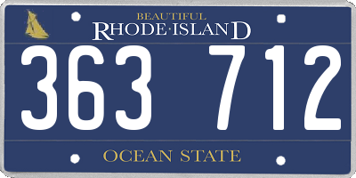 RI license plate 363712