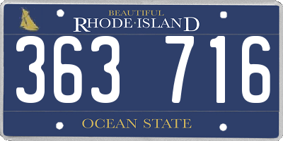 RI license plate 363716