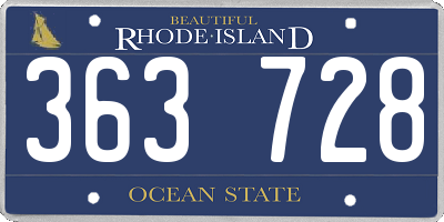 RI license plate 363728