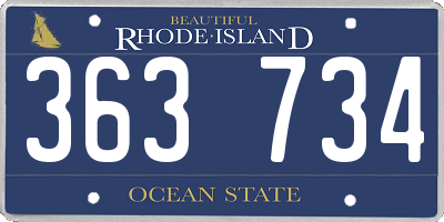 RI license plate 363734