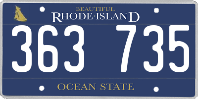 RI license plate 363735