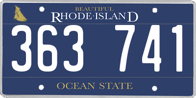 RI license plate 363741