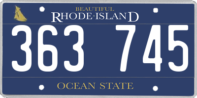 RI license plate 363745