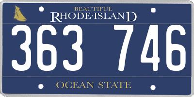 RI license plate 363746